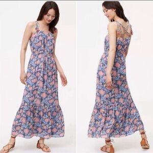 Loft small maxi dress with tie waist